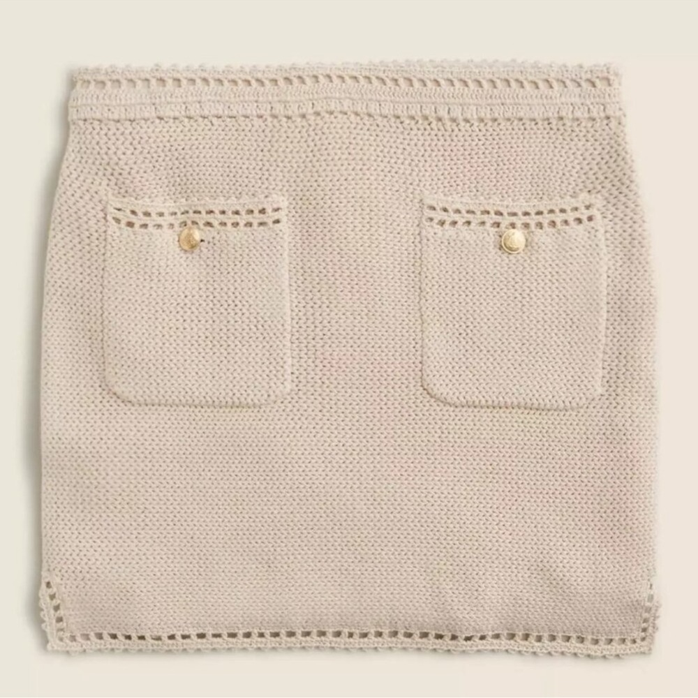J. Crew Cream Crochet Mini Skirt